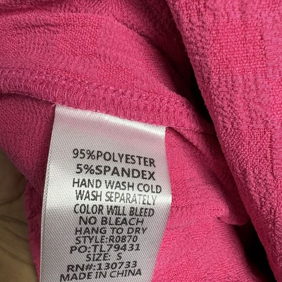 UMGEE Pants Womens Size S Pink Wide Leg Pull on Preppy colorful Knit Boho Hippie - Picture 9 of 10